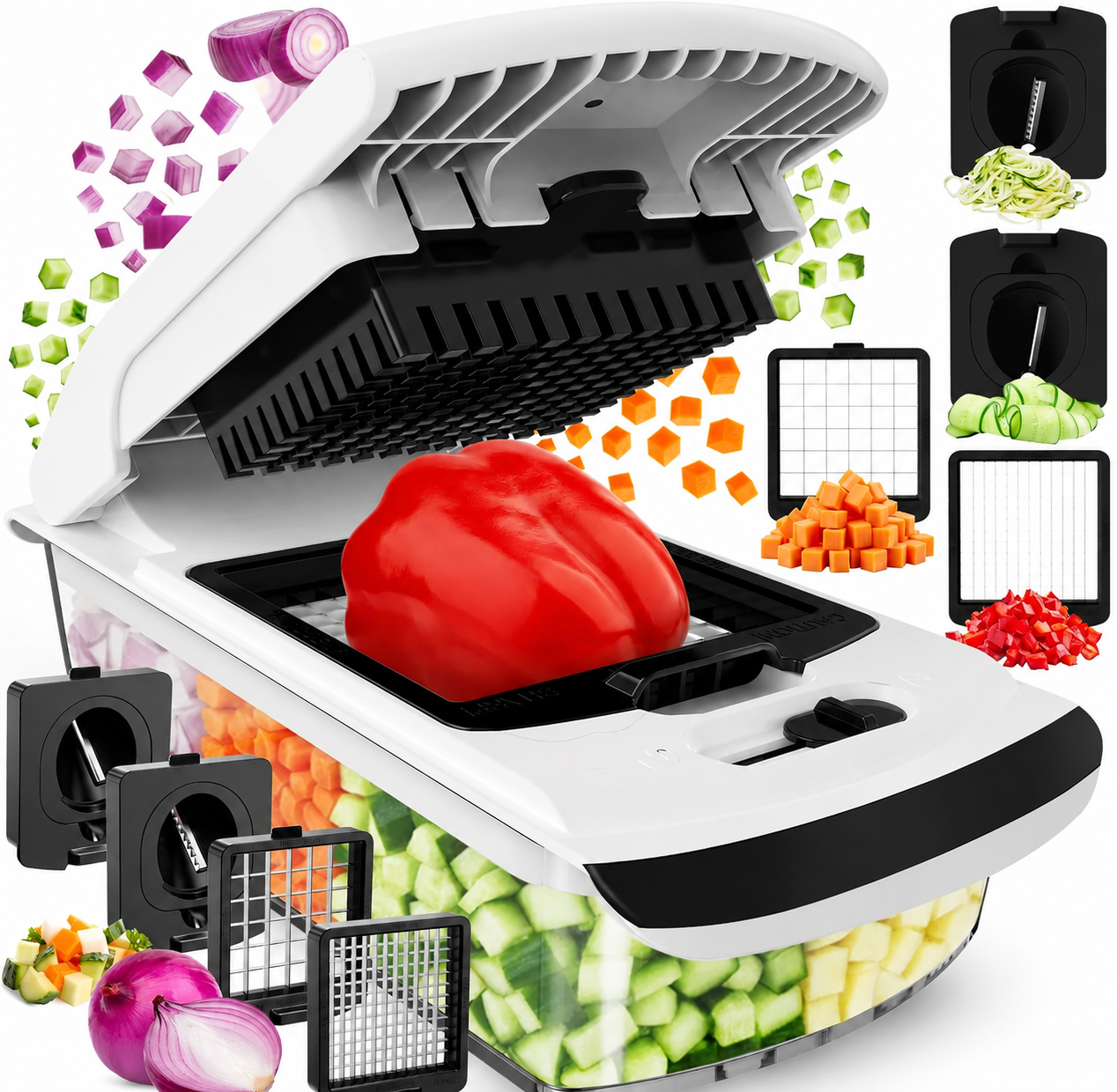 4 in 1 The Original Pro Chopper - Vegetable Chopper and Spiralizer